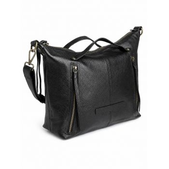 Geanta de dama, 5052, piele naturala, Neagra