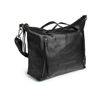 Geanta de dama, 5052, piele naturala, Neagra