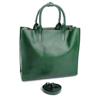 Geanta de dama, 6609, piele naturala, Verde