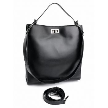 Geanta de dama, 7735, piele naturala, Neagra