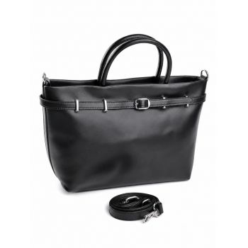 Geanta de dama, 7738, piele naturala, Neagra