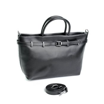 Geanta de dama, 7738, piele naturala, Neagra