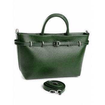Geanta de dama, 7738, piele naturala, Verde