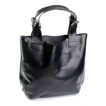 Geanta de dama, 811, piele naturala, Neagra