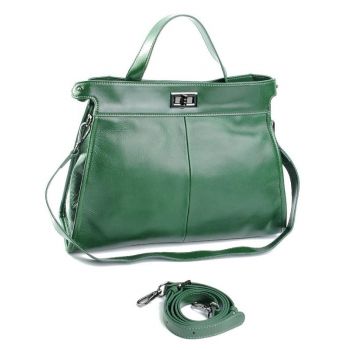 Geanta de dama, 9903, piele naturala, Verde
