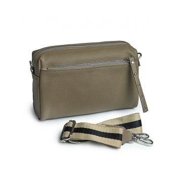 Geanta de dama, 99138, piele naturala, Taupe