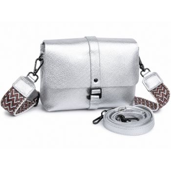 Geanta de dama, 99150, piele naturala, Argintie