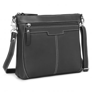 Geanta de dama, Claudie GT3880, piele naturala, Negru