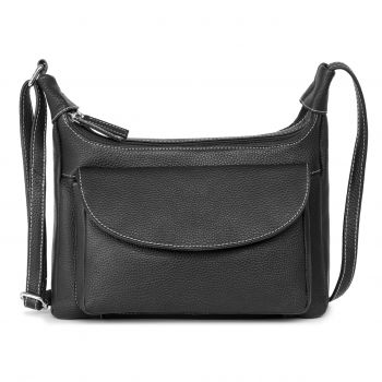 Geanta de dama, Titania GT3889, piele naturala, Negru