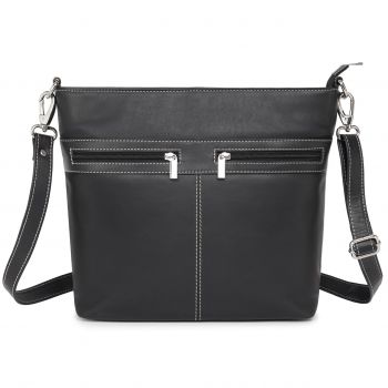 Geanta de dama, Violeta GT3876, piele naturala, Negru
