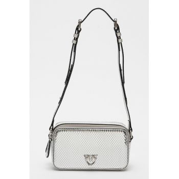 Geanta de piele Camera Case - Argintiu