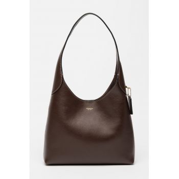 Geanta de piele cu bareta de umar Brooklyn 28 - Maro inchis - 28x28x8