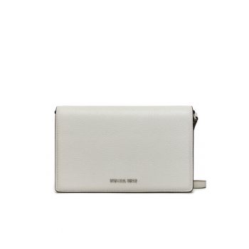 Geanta  Jet Set - alb - 21x13.5x4.5cm - piele naturala - mica