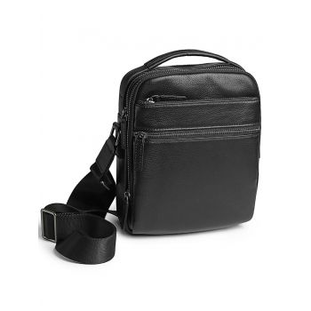Geanta pentru barbati, 8817-1, piele naturala, Neagra