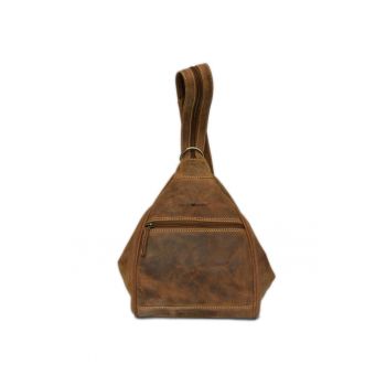 Geanta/rucsac dama piele naturala maro antichizat 21 x 26 x 13 cm - Vintage -  Maro antichizat
