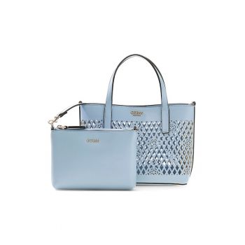 Geanta shopper mini cu etui Letty - Albastru deschis