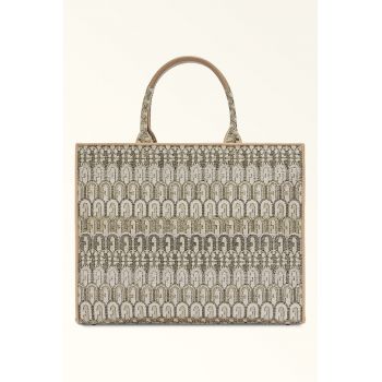 Geanta tote cu imprimeu logo Opportunity - Maro taupe