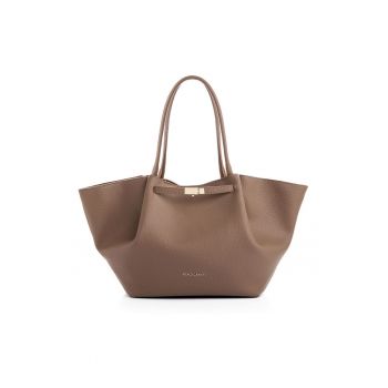 Geanta tote de piele ecologica - Maro taupe - 27x52x13