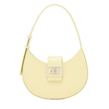 Hobo bag with logo buckle yellow