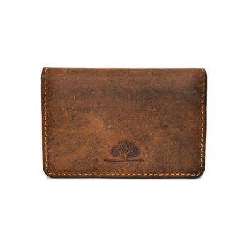 Portofel barbati piele naturala maro antichizat 10.5 x 7.5 x 3.0 cm - Vintage -  Maro antichizat