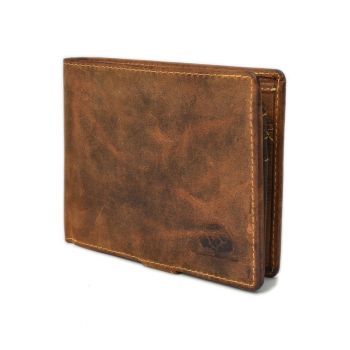 Portofel barbati piele naturala maro antichizat 12.5 x 10 x 2.5 cm - Vintage -