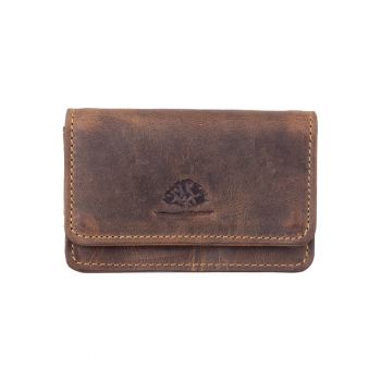 Portofel dama piele naturala maro antichizat 10 x 7 cm - Vintage-RFID -  Maro antichizat