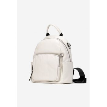 Rucsac dama bej deschis din piele texturata