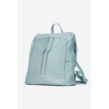 Rucsac dama bleu confectionat din piele texturata