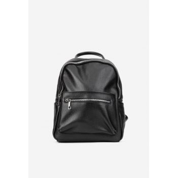 Rucsac dama negru din piele texturata