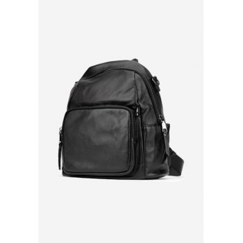 Rucsac dama negru din piele texturata