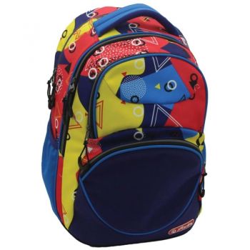 Rucsac Herlitz ZiPPer Cube, Poliester, Bretele Ajustabile, Motiv Abstract