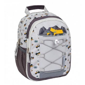 Rucsac Mini Kiddy, Motiv Construction Truck, 23 x 20 x 9 + 6 cm