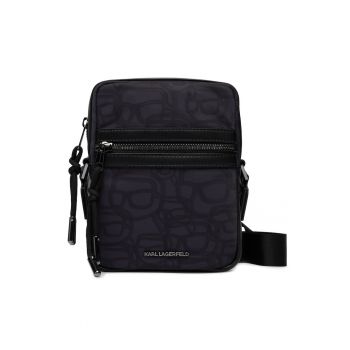 Saszetka barbati -  piele ecologica - negru - One Size INTL