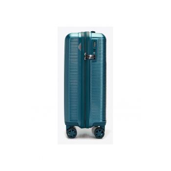Troler  mic - polikarbon - albastru - 4 roti - 360°