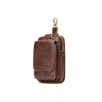 Borseta piele naturala -  de curea - coffee vintage
