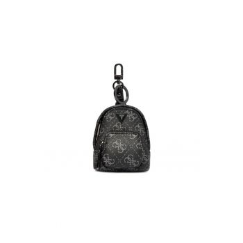 Breloc dama -  piele ecologica - negru - One Size INTL