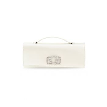 Geanta crossbody cu bareta lant - Alb optic