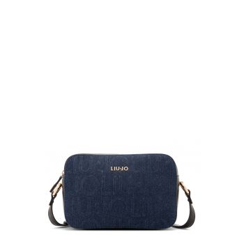 Geanta crossbody cu logo - Albastru inchis