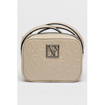 Geanta crossbody cu model logo in relief - Grej