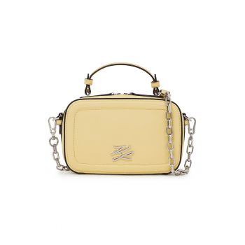 Geanta crossbody de piele cu logo