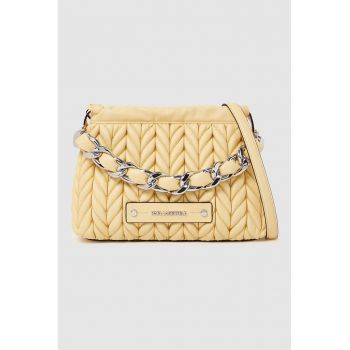 Geanta crossbody de piele ecologica - Galben pal