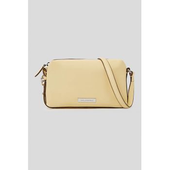 Geanta crossbody de piele ecologica - Galben pal