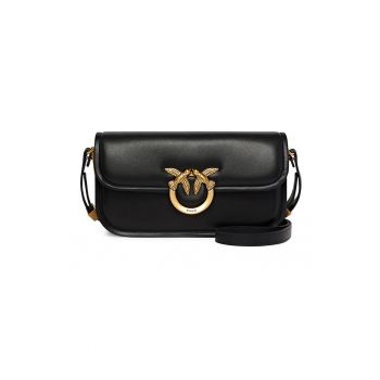 Geanta crossbody de piele Love - Negru