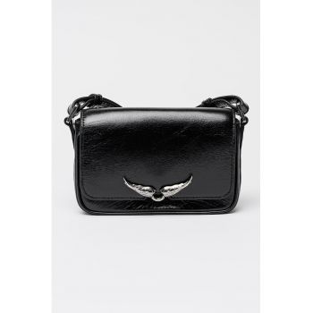 Geanta crossbody de piele Zazi Vintage - Negru
