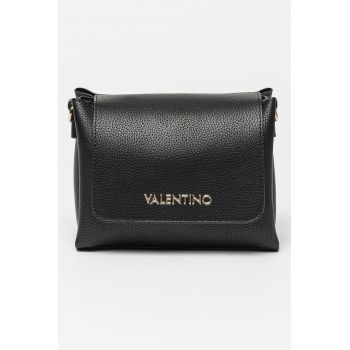 Geanta crossbody din piele ecologica cu aplicatie logo metalica Alexia - Negru