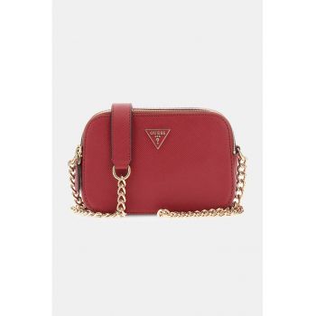Geanta crossbody din piele ecologica cu doua compartimente Noelle - Rosu vermillion