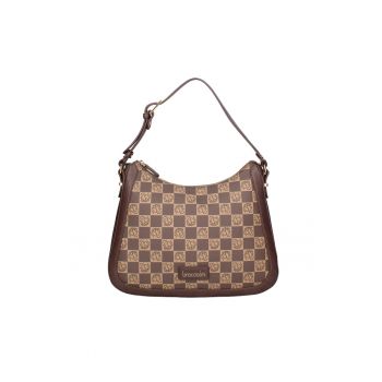 Geanta crossbody din piele ecologica cu model - Maro