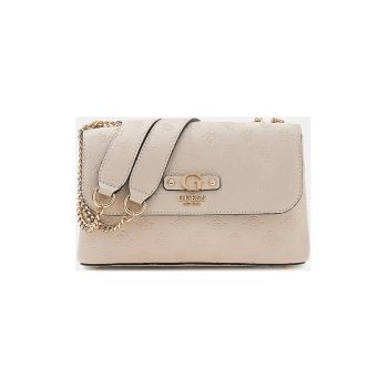 Geanta crossbody din piele ecologica cu monograma Dita - Maro nisip