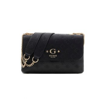 Geanta crossbody din piele ecologica cu monograma Dita - Negru