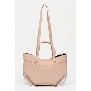 Geanta crossbody din piele - Roz prafuit